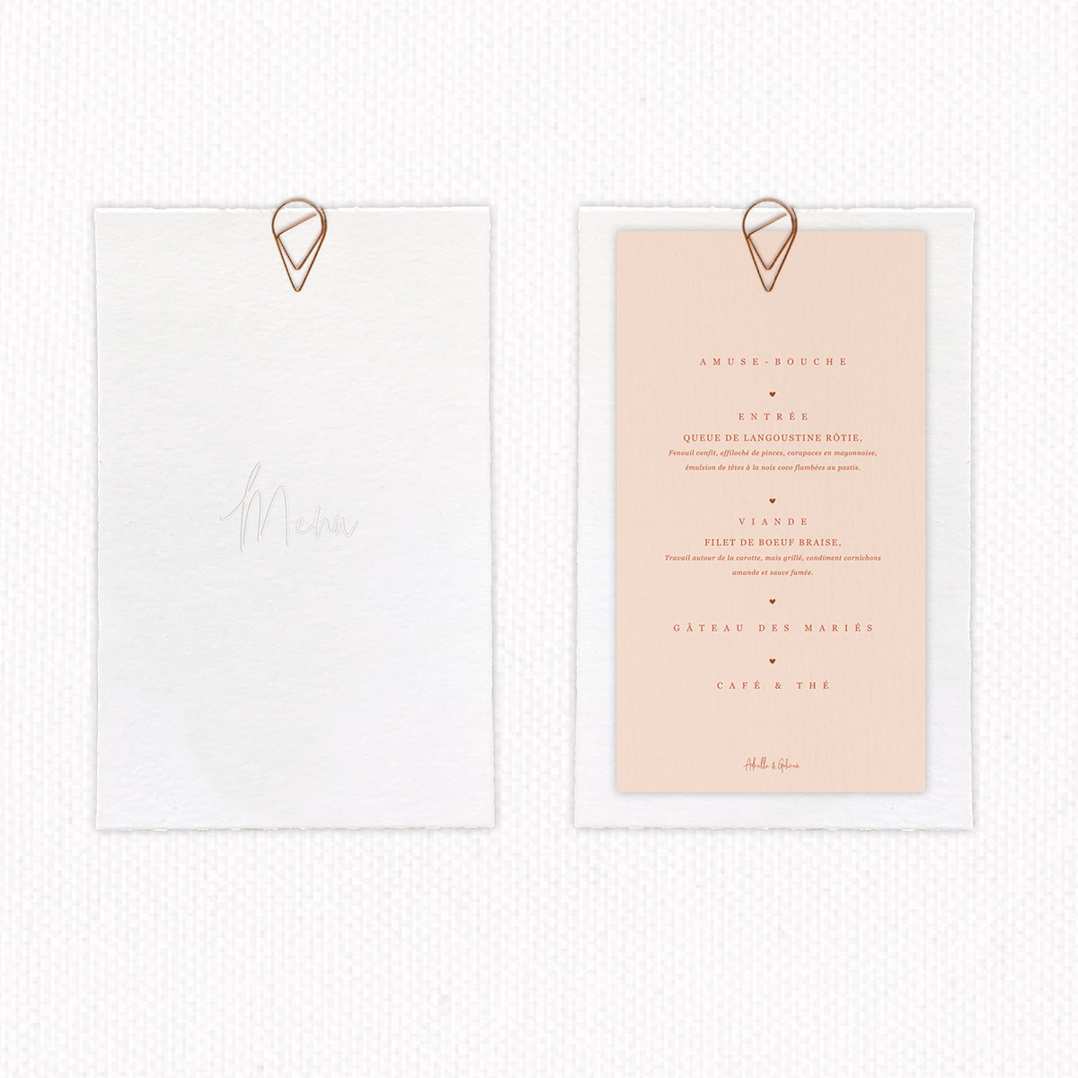 Menu mariage - Collection Pure