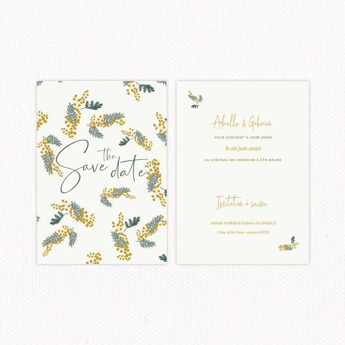 Save the date mariage - Collection Mimosa