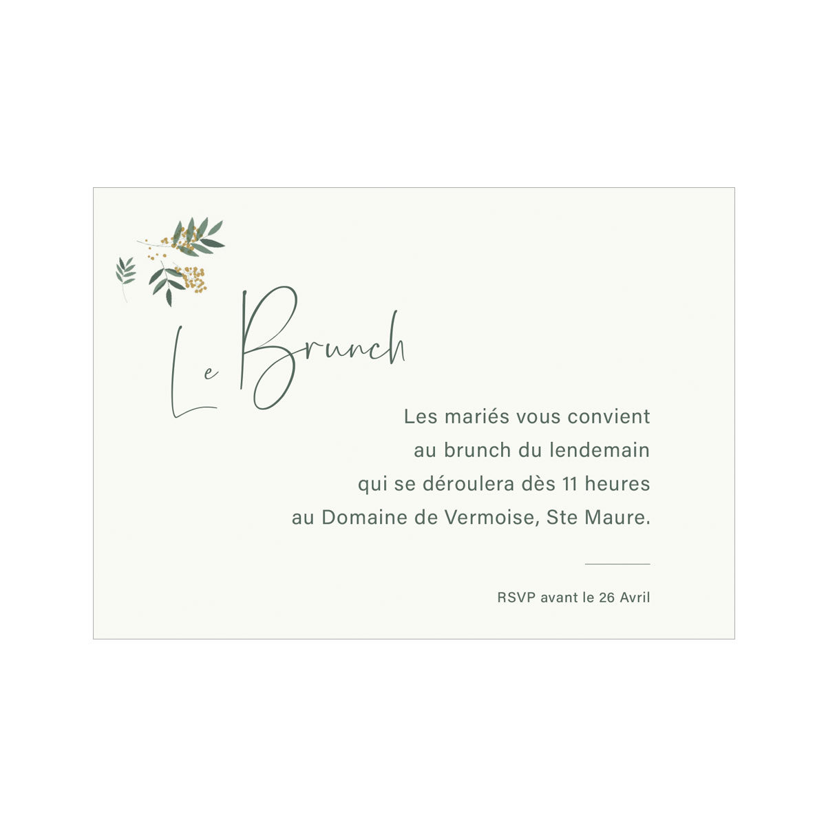 Brunch mariage - Collection Antonia