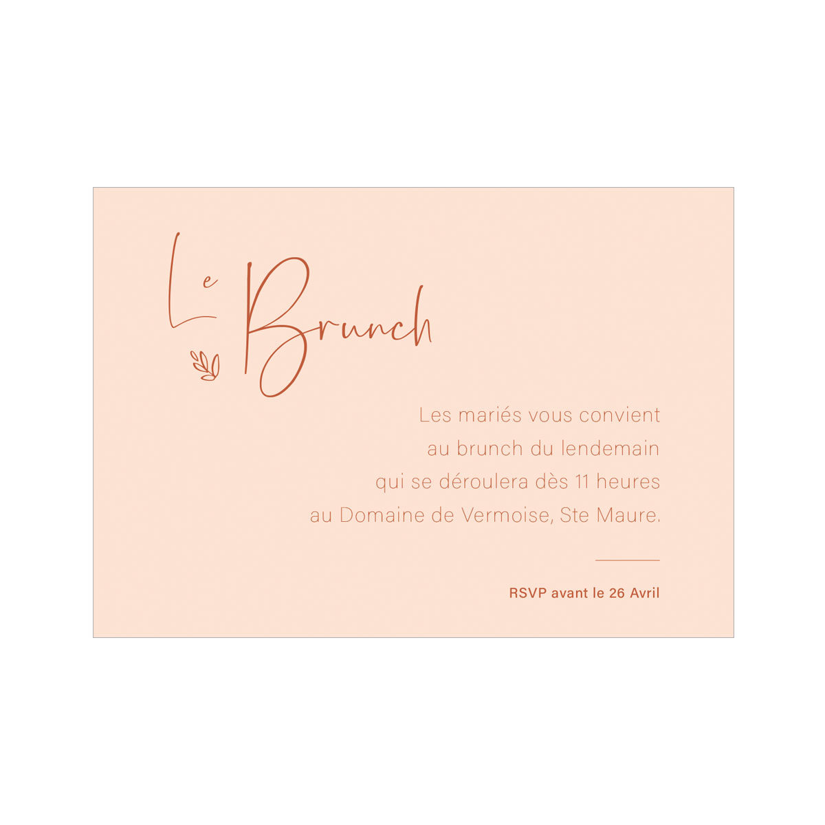 Brunch mariage - Collection Pure
