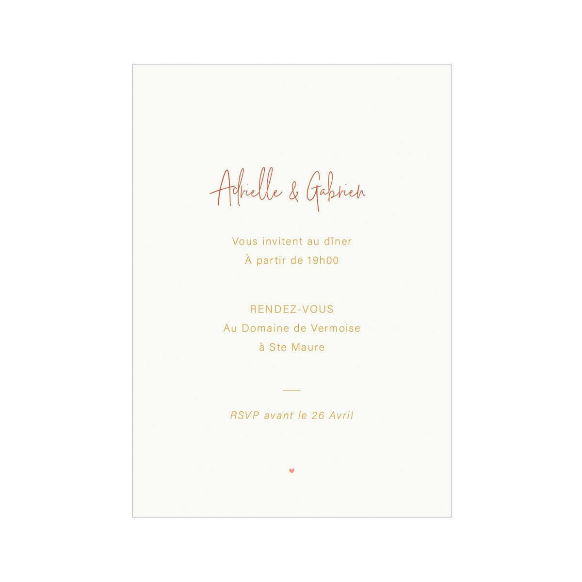 Diner mariage - Collection Antonia