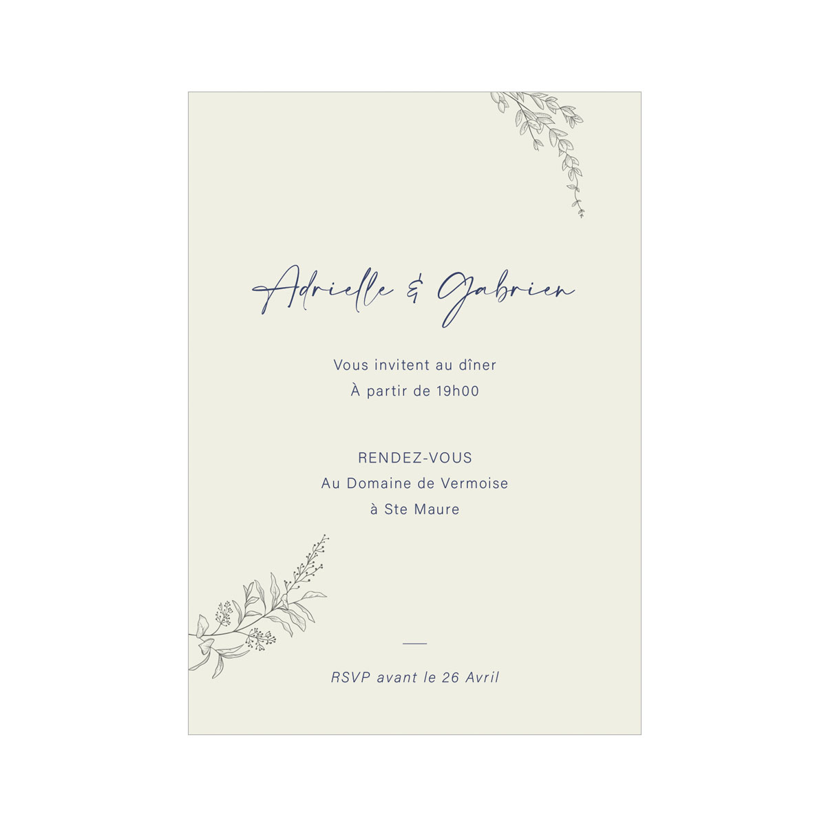 Diner mariage - Collection Antonia