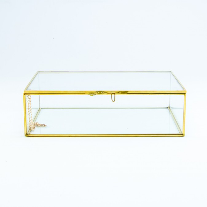 Boîte en verre rectangulaire petit format - Or