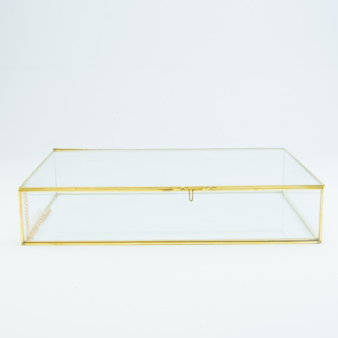 Boîte en verre rectangulaire format moyen - Or