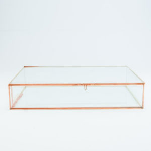 Boîte en verre rectangulaire format moyen - Or rose